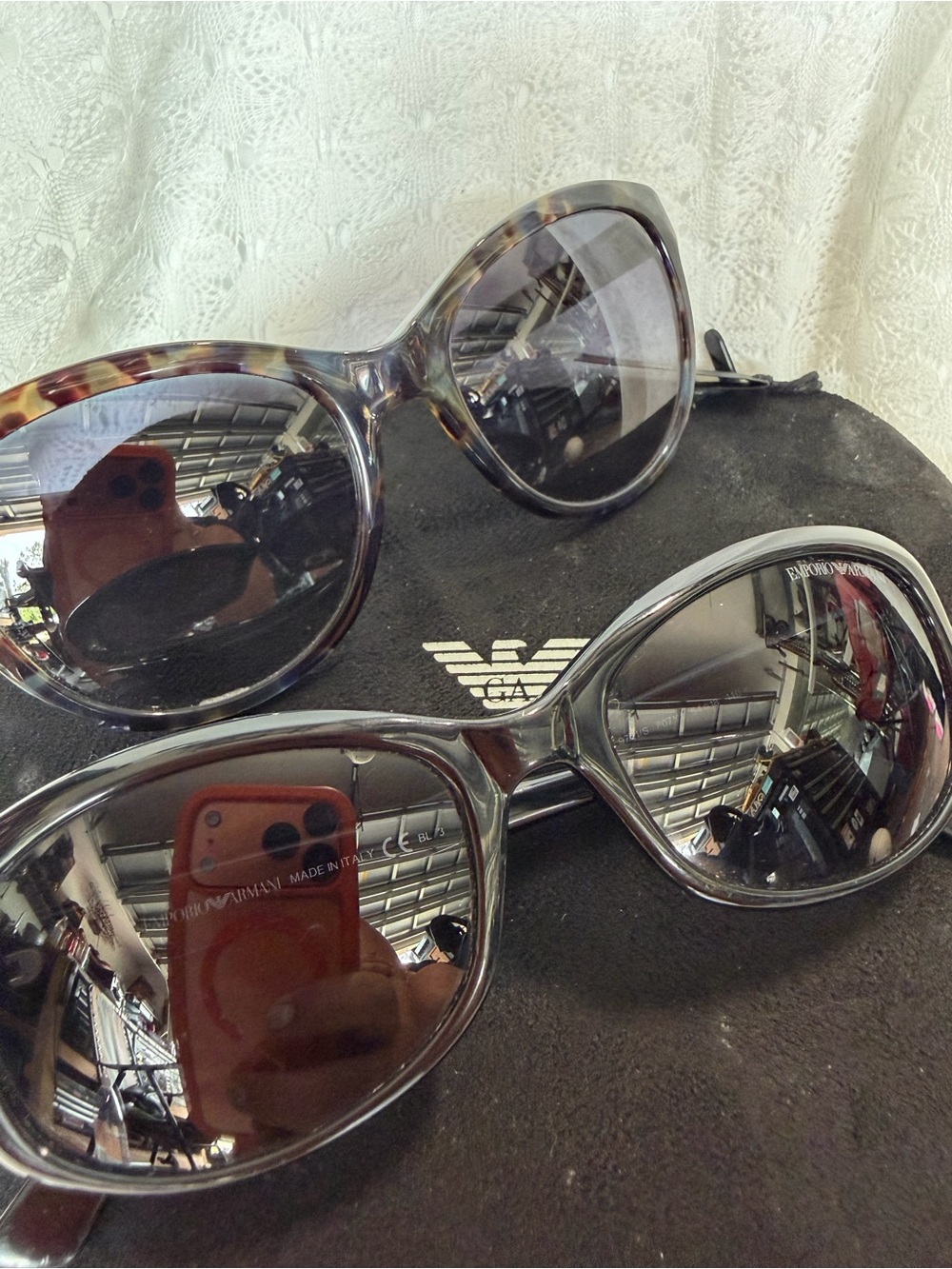 Emporio Armani Women's Tortoiseshell and Black Sunglasses Duo